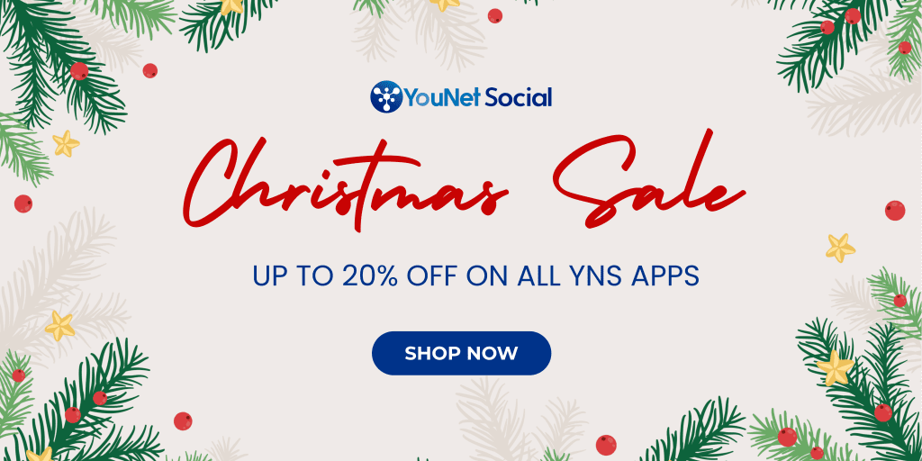 White and Red Simple Christmas Sale Banner Landscape